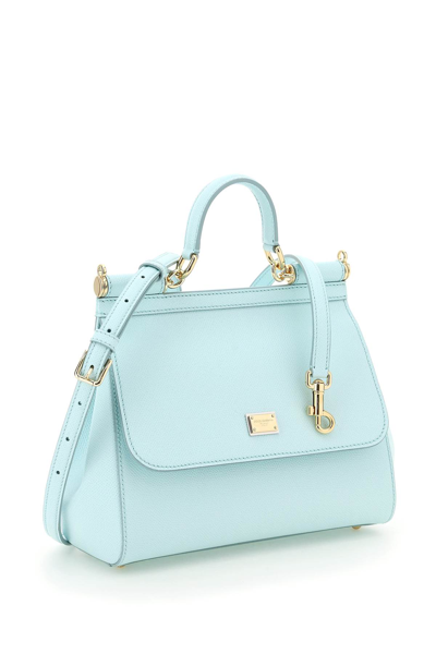 Sicily leather mini bag Dolce & Gabbana Blue in Leather - 32908057