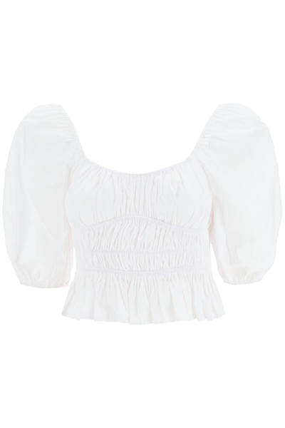 Shop Staud Faye Cropped Top In White (white)