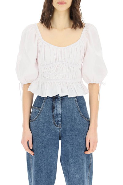 Shop Staud Faye Cropped Top In White (white)