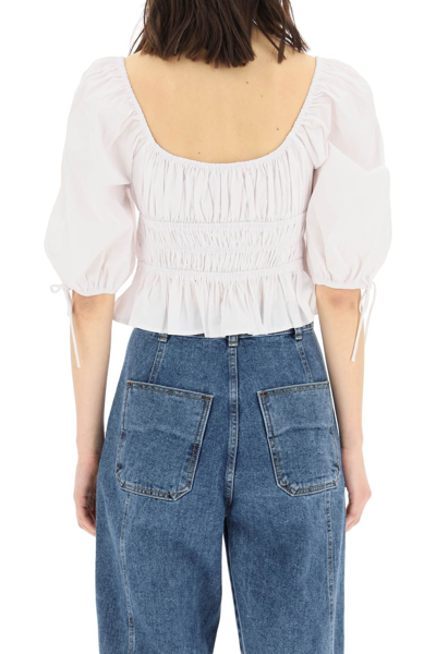 Shop Staud Faye Cropped Top In White (white)