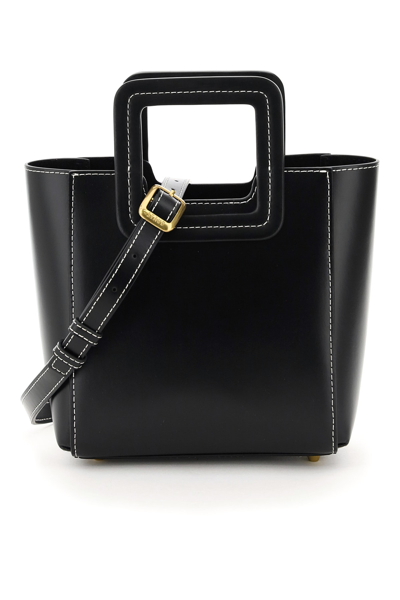Shop Staud Shirley Mini Leather Bag In Black (black)