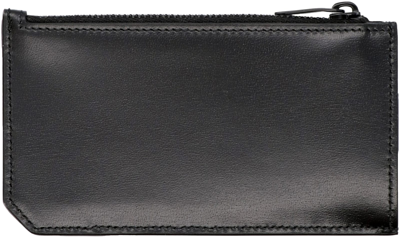 Shop Saint Laurent Leather Card Holder In Black