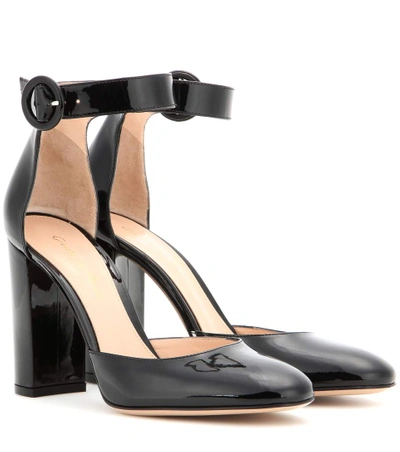 Gianvito Rossi Patent Leather Ankle-strap Pumps In Black