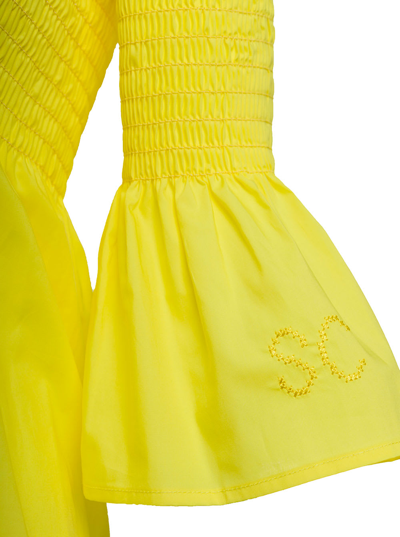 Shop Semicouture Alexiane Yellow Jersey Long Dress