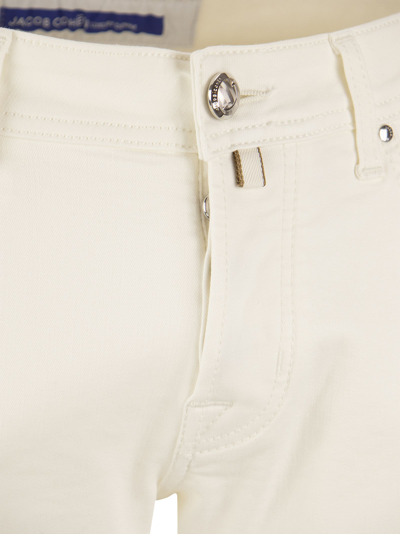 Shop Jacob Cohen Five-pocket Jeans Trousers In Milk