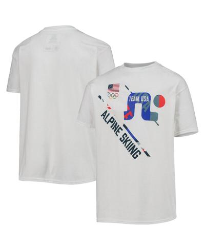 Outerstuff Boys Youth White Team Usa Skiing Scattered Swatch T-shirt In White