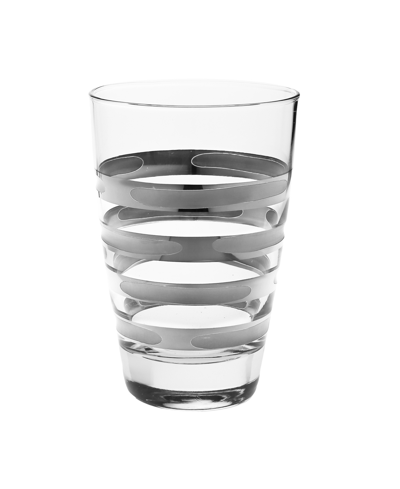 Shop Classic Touch 6" Tumblers With Brick Design, Set Of 6 In Silver-tone