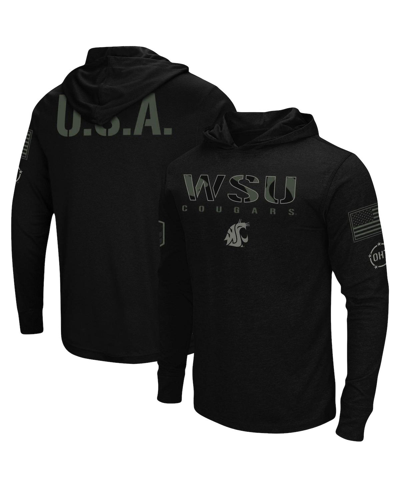 Shop Colosseum Men's Black Washington State Cougars Oht Military-inspired Appreciation Hoodie Long Sleeve T-shirt