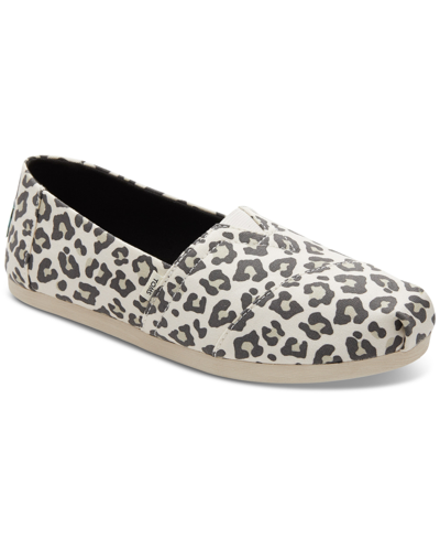 Shop Toms Women's Alpargata Cloudbound Recycled Slip-on Flats Women's Shoes In Egret Snow Leopard Print