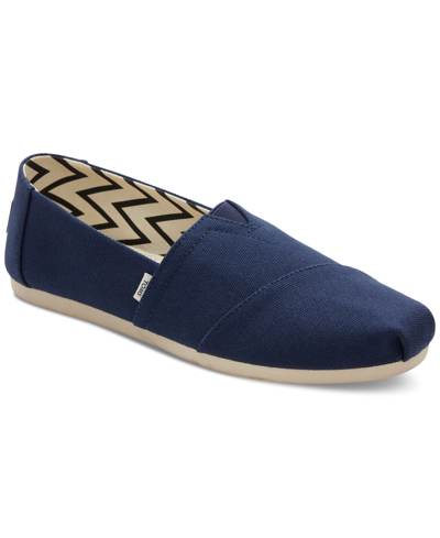 Shop Toms Women's Alpargata Recycled Slip-on Flats In Navy Recycled Canvas
