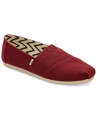 Shop Toms Women's Alpargata Heritage Slip-on Flats In Black Cherry Recycled Canvas
