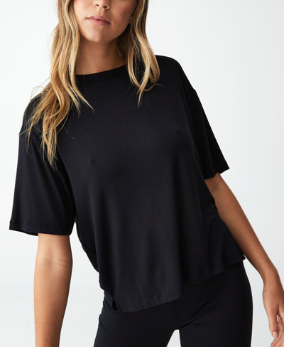 Shop Cotton On Women's Sleep Recovery Crew Neck T-shirt In Black