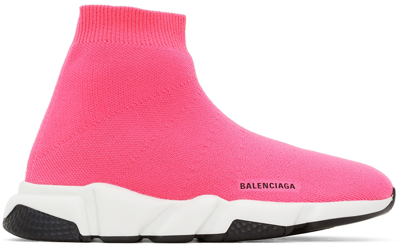 Shop Balenciaga Kids Pink Speed Sneakers In 5891 Fluo P