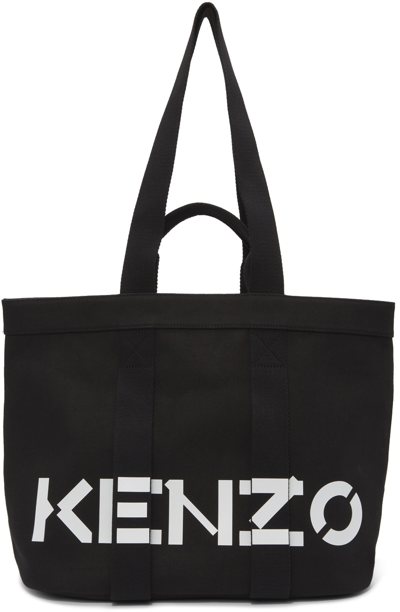 Shop Kenzo Black Large Tote In 99 - Black