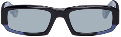 Shop Jacquemus Navy 'les Lunettes Altu' Sunglasses