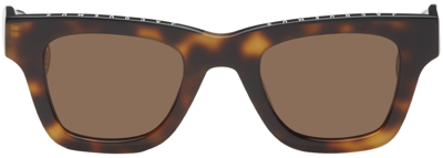 Shop Jacquemus Tortoiseshell 'les Lunettes Nocio' Sunglasses In 080 Multi_brown