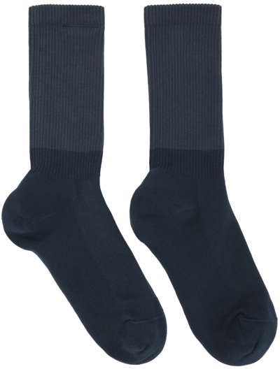 Shop Jacquemus Navy 'les Chaussettes ' Socks In 380 Navy