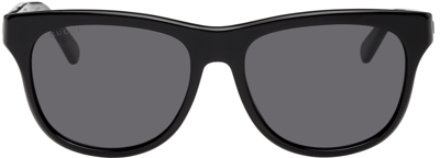 Shop Gucci Black 55 Sunglasses In 001 Black