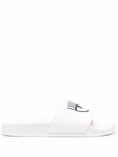 Shop Chiara Ferragni Women's White Rubber Sandals