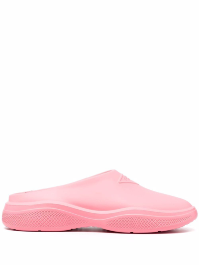 Shop Prada Women's Pink Rubber Sandals