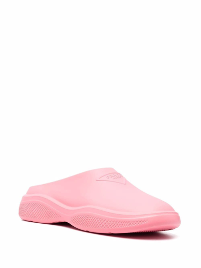 Shop Prada Women's Pink Rubber Sandals