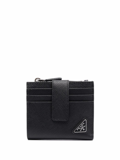 Shop Prada Men's Black Leather Card Holder