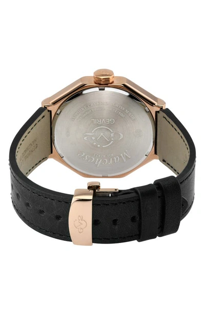 Gevril Marchese Leather Strap Watch, 44mm In Black
