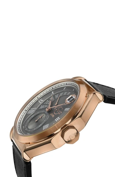 Gevril Marchese Leather Strap Watch, 44mm In Black