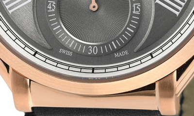 Gevril Marchese Leather Strap Watch, 44mm In Black