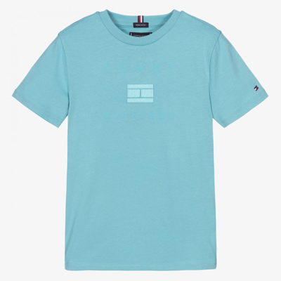 Shop Tommy Hilfiger Teen Boys Blue Logo T-shirt