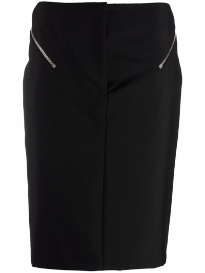 Shop Givenchy Skirt Wool And Mohair Piece Dyed In Nero
