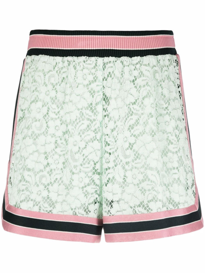 Shop Dolce & Gabbana Lace Shorts In Verde