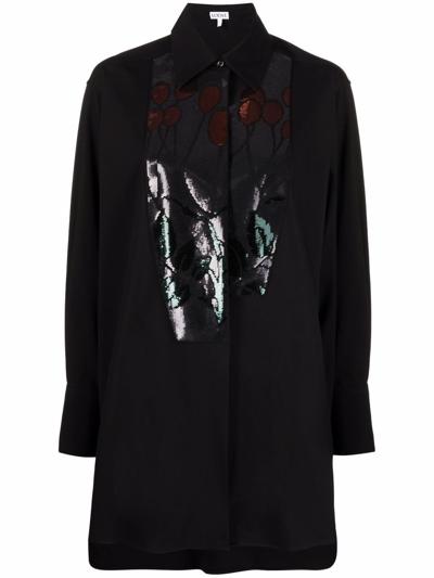 Shop Loewe Sequin Details Shirt In Nero