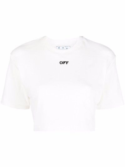OFF-WHITE `OFF STAMP` CROPPED T-SHIRT 