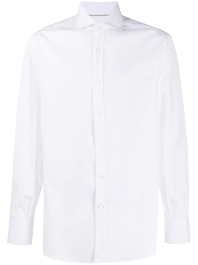 Shop Brunello Cucinelli Shirt With Spread Collar In White