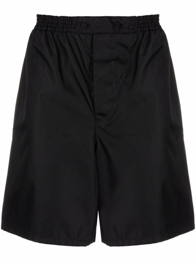 Shop Prada Re Nylon Shorts In Nero