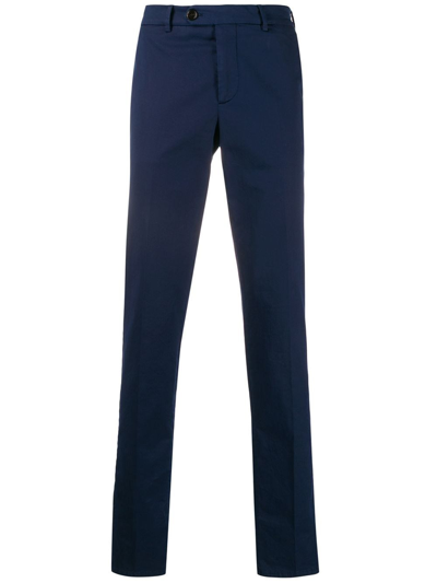 Shop Brunello Cucinelli Garment-dyed Italian Fit Pants In Blu