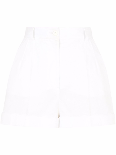 Shop Dolce & Gabbana High Waisted Shorts In Bianco