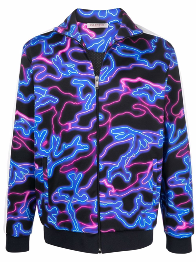 Shop Valentino Neon Print Track Jacket In Multi