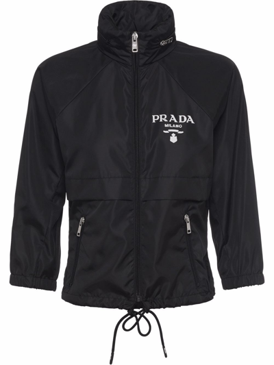 Shop Prada Raincoat In `re-nylon` Down In Nero