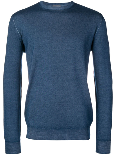 Shop Drumohr Round Neck Sweater In Blu