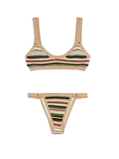 Shop Alanui `beach Break` Bikini In Multi