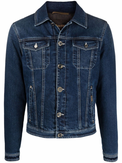 Shop Moorer `turbino` Denim Jacket In Blu