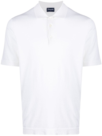 Shop Drumohr Polo Shirt In Bianco