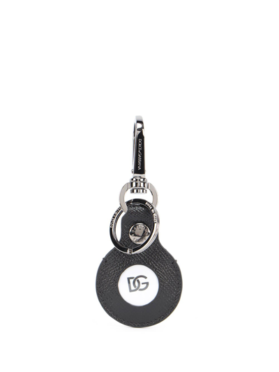 Shop Dolce & Gabbana `new Tech` Keychain In Nero