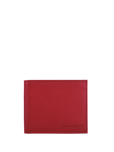 Shop Longchamp Le Foulonne Wallet In Rosso