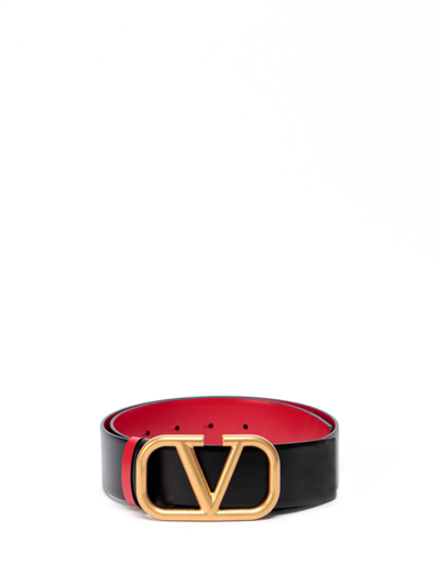 Shop Valentino Reversible `vlogo` Signature Belt In Nero