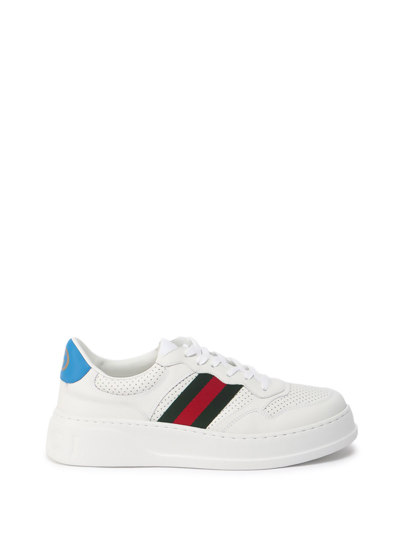 Shop Gucci Sneakers With Web In Bianco