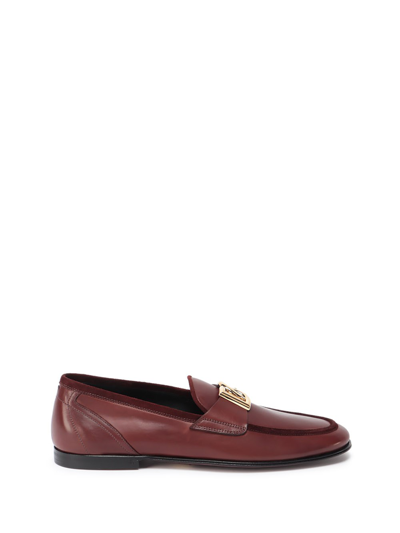 Shop Dolce & Gabbana `logo` Loafer In Marrone