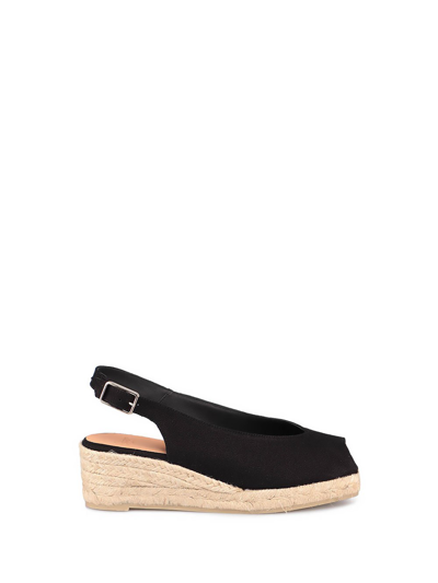 Castaã±er Dosalia Canvas Slingback Espadrilles In Nero
